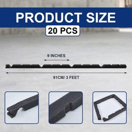 Pangda 20 Pcs 9 Inch Outer Classic Ribbed Profile Foam Closure Strips for Metal Roofing Panels 3 ft Long Outside Roof Closure Strips for Metal Roof Sheets Seal Insulation