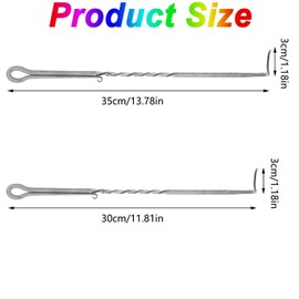 WADY BBQ Food Flipper, Meat Flipper Hook, Pigtail Food Flipper, Stainless Steel Meat Turner Hook, Food Flipper and Meat Hook, Flips Cooking Turners Hooks, for Grilling, and Turning Meats (30)