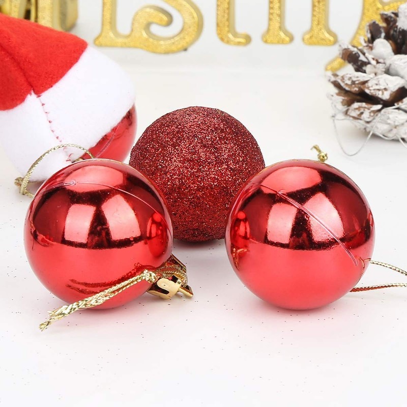 Christmas Ornament Ball Ornament, 40 mm, Red, 24 Pcs/Sphere Ball
