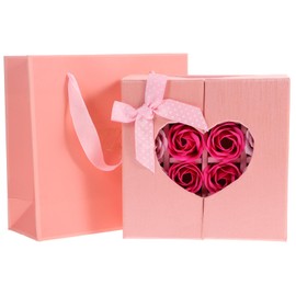 Healvian Valentine's Day Rose Soap Flower Box Scented Petals Heart-shaped Box for Birthdays and Mother's Day Home Decor and Romantic