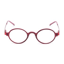 Readers Readers.com Reading Glasses, Metal Round Style for Men and Women - Red/Purple, +1.25