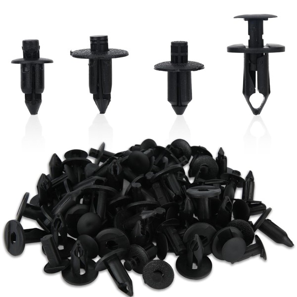 BOXOB 120pcs Plastic Fender Liner Clips Body Rivets, 4 Styles