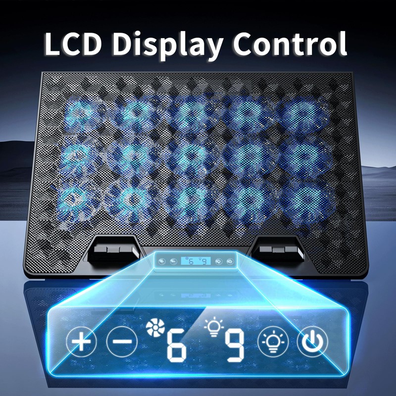 AICHESON Gaming Laptop Cooling Pad with 15 Cooler Fans, RGB