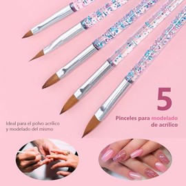 Pinceles Para Uñas 31 Pzas Profesional Multicolor Para Acrilico Gel Nail Art Diseño Decoracion Manicura Pedicura Detallado Pintura Unas Salon Belleza 
