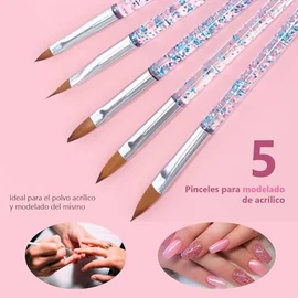 Pinceles Para Uñas 31 Pzas Profesional Multicolor Para Acrilico Gel Nail Art Diseño Decoracion Manicura Pedicura Detallado Pintura Unas Salon Belleza 