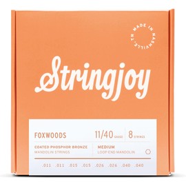 Stringjoy FW1140 Foxwoods Coated Phosphor Bronze Mandolin Strings, (Medium Gauge - 11-40)