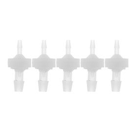 HEROFFIX Pack of 5 Aquarium Plastic Hose Connection 3/32 Inch to 13/64 Inch Inline Check Valve Disposable Non-Return Hose Connections Clear Plastic