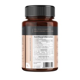 Double Strength Turmeric - 1000mg x 360 Tablets (2 Bottles of 180)- Natural Levels of Curcumin - and 5mg Black Pepper Extract.