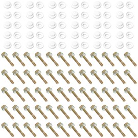 60 PCS Hex Head Self Drilling Screws with Plastic Caps, Zinc-Plated Self Tapping Screws for Securing Corrugated Metal or PVC Roof Panels (M4.8 * 30mm)