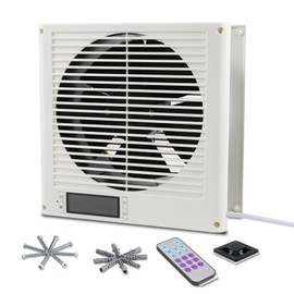 Thiadrs Room to Room Fan 8" Air Vent Fan, 10-Speed Quiet Airflow Through-the-Wall Fans, EC Motor In-Wall with Temperature and Timer Setting for for Laundry, Kitchen and Workshop