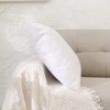 NATUS WEAVER 2 Piece White Pillow Case Faux Linen Square