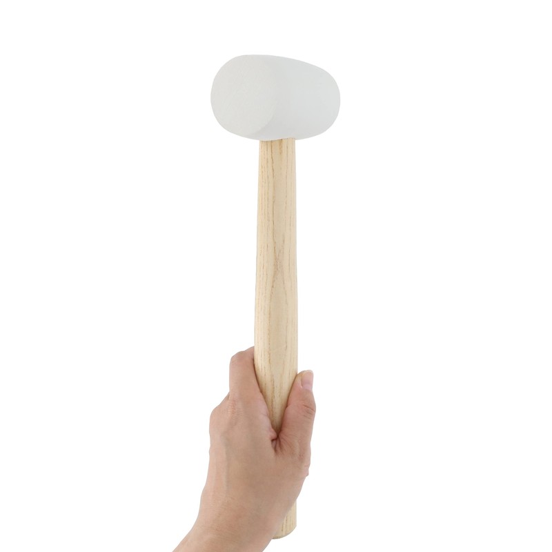 Takagi M&M Rubber Hammer, Wooden Handle, White, 1/2 P