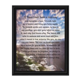 Crossroads Home Décor Memorial Picture Frame, In Memory of Loved One, Memorial Presents, If Tears Could Build a Stairway Framed Picture, 2183B