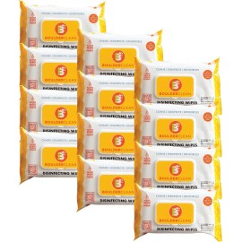 Boulder Clean Disinfecting Wipes, Sugared Lemon Scent, 72 Count (Pack of 12)