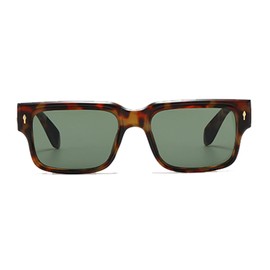 YAMEIZE Vintage Square Sunglasses for Women - Men Retro Rectangle 90s Sunglasses Thick Frame UV400 (Leopard Green)