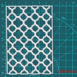 Silver Cutting Dies for Card Making, YunTrip Grid Frame Background Metal Cutting Die Cuts Stencil for DIY Scrapbooking Album Embossing Photo Crafts Paper Cards Decorative Craft, Die-Cutting