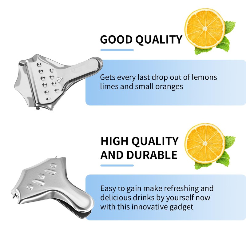 2-Pack Stainless Steel Lemon Lime Squeezer Citrus Juicer Manual Lemon
