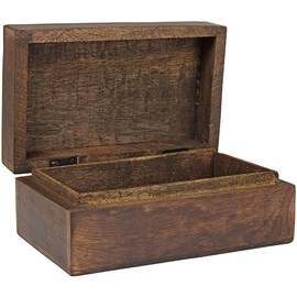 Indus Lifespace Country Style Wooden Jewellery Trinket Box Keepsake Storage Organiser with Hand Carved Celtic Design