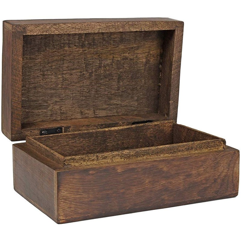 Indus Lifespace Country Style Wooden Jewellery Trinket Box Keepsake Storage