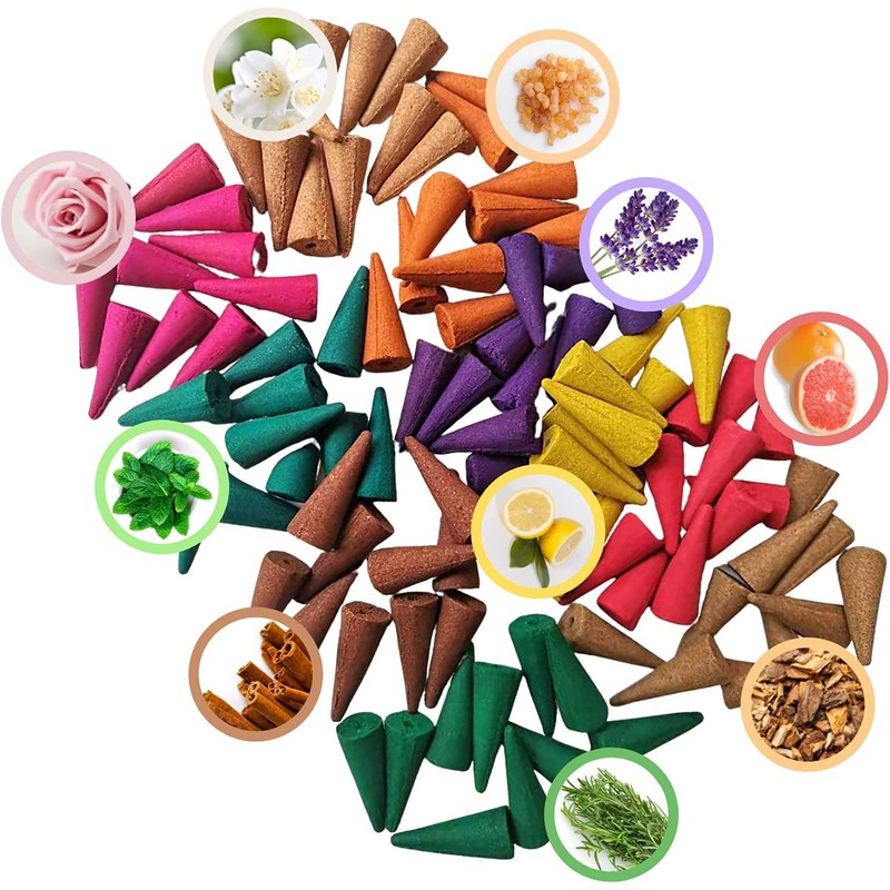 Inscents Waterfall® Essential Relaxing Backflow Incense Cones-100% Natural Scents-100 Pack