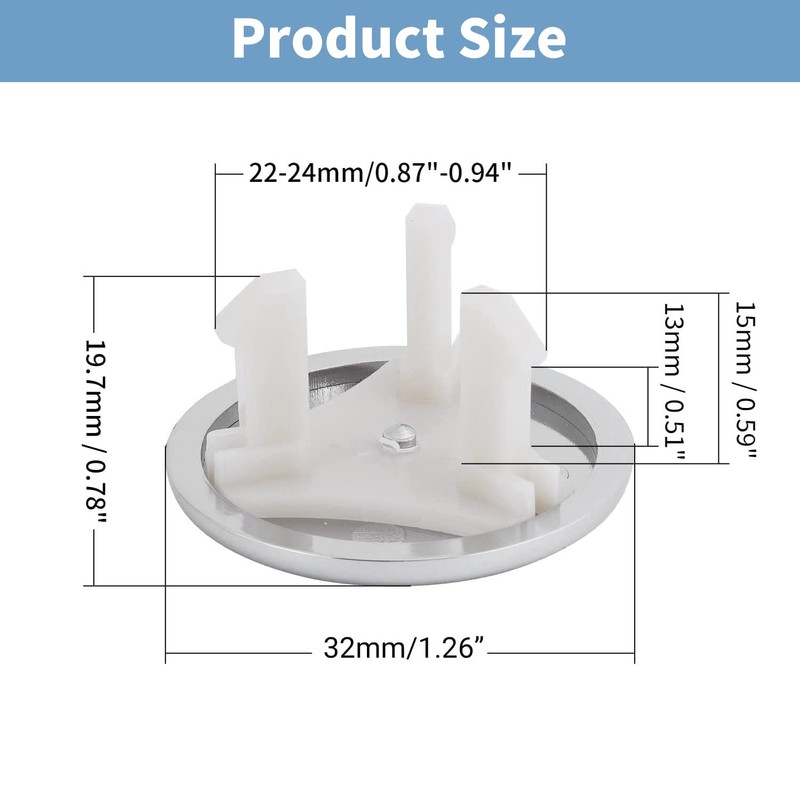 MroMax 6 Pcs Bathroom Kitchen Sink Overflow Covers Single Layer