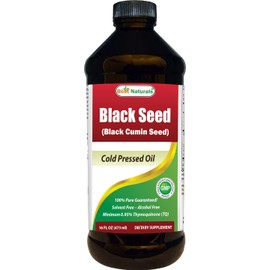 Best Naturals Best Naturals Black Seed Oil - Minimum 0.95% Thymoquinone (TQ) - Cold Pressed Nigella Sativa Aids in Digestive Health, Immune Support, Brain Function, Joint Mobility, Gluten Free, Non GMO - 16 OZ