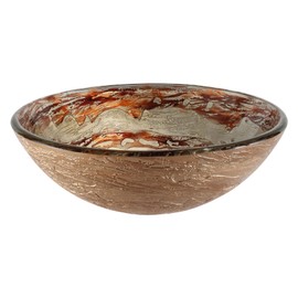 Ares Glass Vessel Bathroom Sink with PU-MR Oil Rubbed Bronze