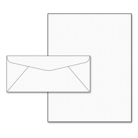 28lb White Linen Resume Paper Size 8.5 x 11 & #10 Envelopes - 50 Sets