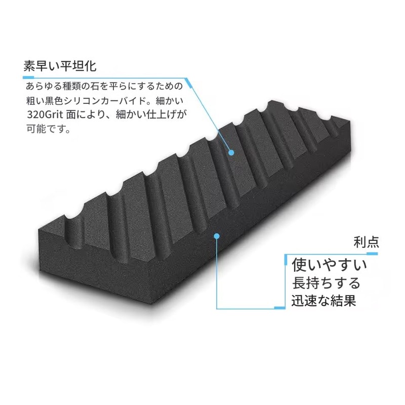zmart フラットニングストーン 修復石 ナイフシャープナー 水砥石プレート 粗研ぎ キッチンナイフ ガジェット ウェット 320