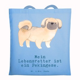 Mr. & Mrs. Panda Tragetasche Pekingese Lebensretter - Geschenk, Beutel, Badetasche, Strandtasche, Schenken, Rassehund, Pekinese, Peking-Palasthund,