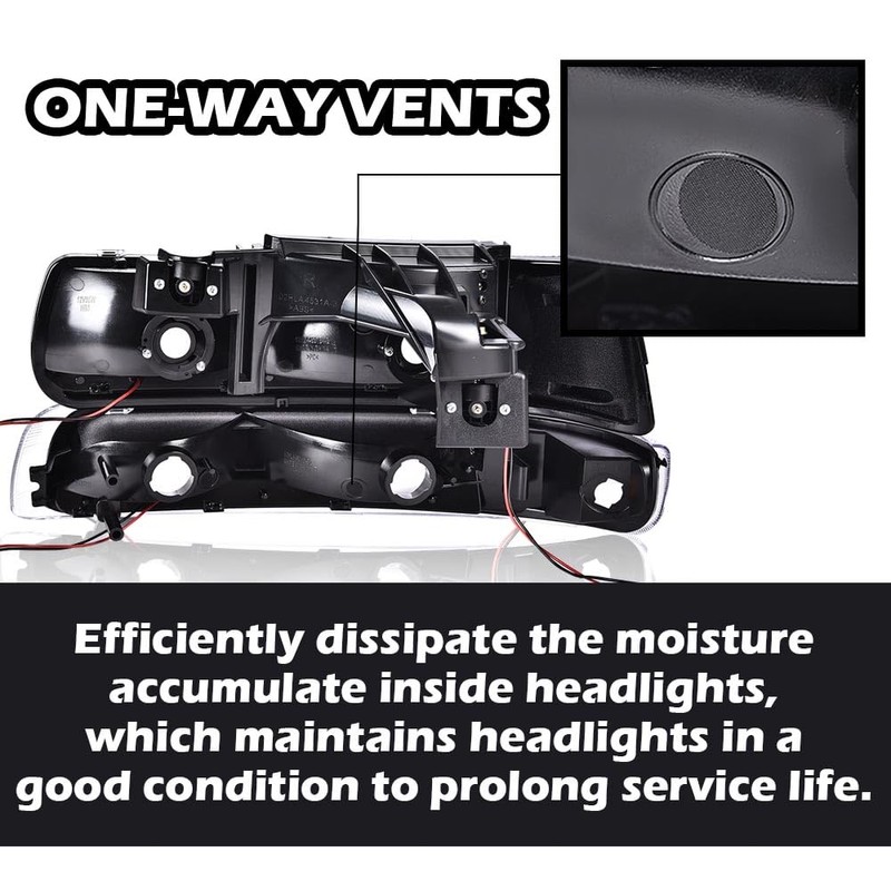 CNNELL LED Headlights Assembly Compatible with Chevy Silverado 1999-2002/Fit Suburban