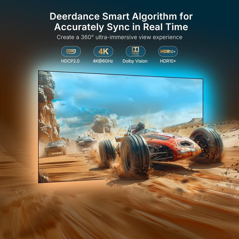 deerdance Smart TV LED Backlight with HDMI2.0 4K60Hz Sync, LED