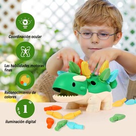 GUOJIAN Juguete de contracción de Dinosaurios，Actividades de Aprendizaje educativos de Dinosaurios de Desarrollo de Habilidades motoras Finas sensoria