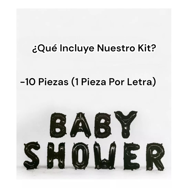 A4f Solutions Globo Baby Shower Letrero Negro Fiesta Decoración 1