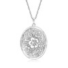 Ross-Simons Monogram - Sterling Silver Floral Locket Necklace