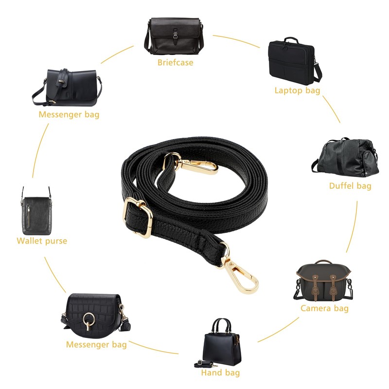 Telooco Leather Shoulder Strap Replacement 85-150cm Adjustable Leather Belt for