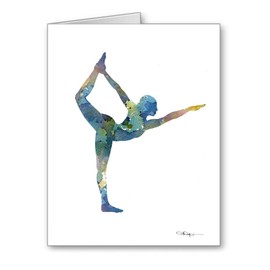 DJ Rogers Fine Art Yoga - Set of 10 Abstract Watercolor Note Cards With Envelopes
