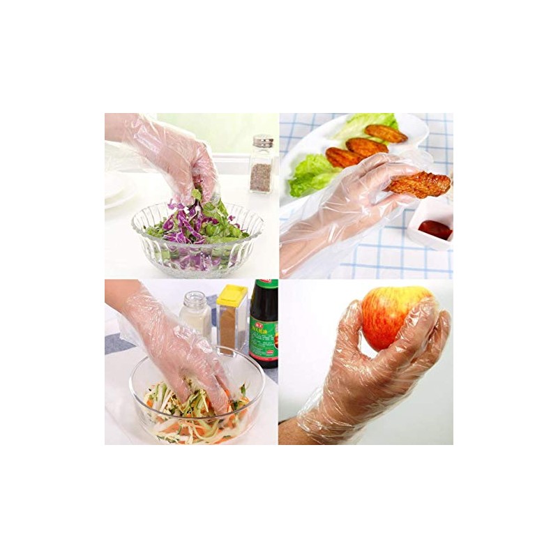Ronco Disposable Clear Plastic Gloves,500 Pcs for Cooking, Cleaning Food