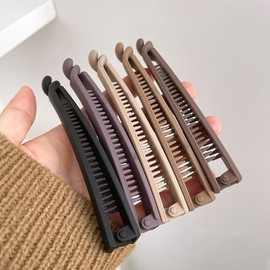 5PCS Banana Clips for Women, Small Banana Clip Clincher Combs for Thin Hair, Vintage 80s 90s Hair Comb, Curly Lady Ponytail Bun Holder Jaw Clamp Retro Accessory Set for Women Girls