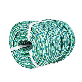 mitoharet 1/2Inch x 150FT Arborist Tree Climbing Rope 16 Strand Braided,Green, White & Blue