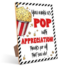 You make us pop with appreciation Sign, Popcorn Appreciation, Employee Appreciation Sign Gift Pastor Teacher Doctor Retirement, Thank You Party Decoration