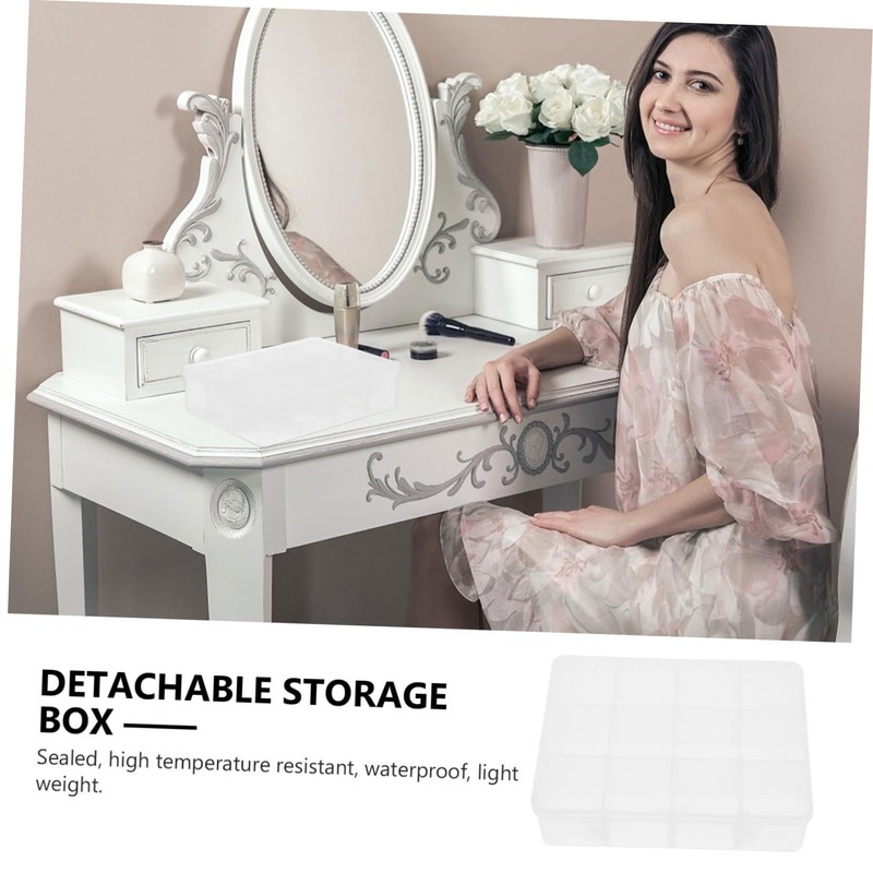 TEHAUX Stackable Storage Boxes 12-Compartment Removable Dividers PP Storage Box