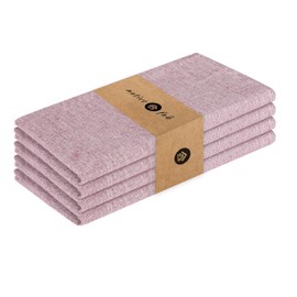 Native Fab Solid Cloth Napkin Set of 4, 100% Chambray Cotton, Washable, Reusable Dinner Cloth Napkin 17x17 inches, Table Decor Napkins for Dinner, Events, Burgundy