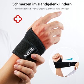 FREETOO Pack of 2 wrist bandages, wrist bandage for men and women for tendonitis, carpal tunnel, wrist support for strength sports, sports