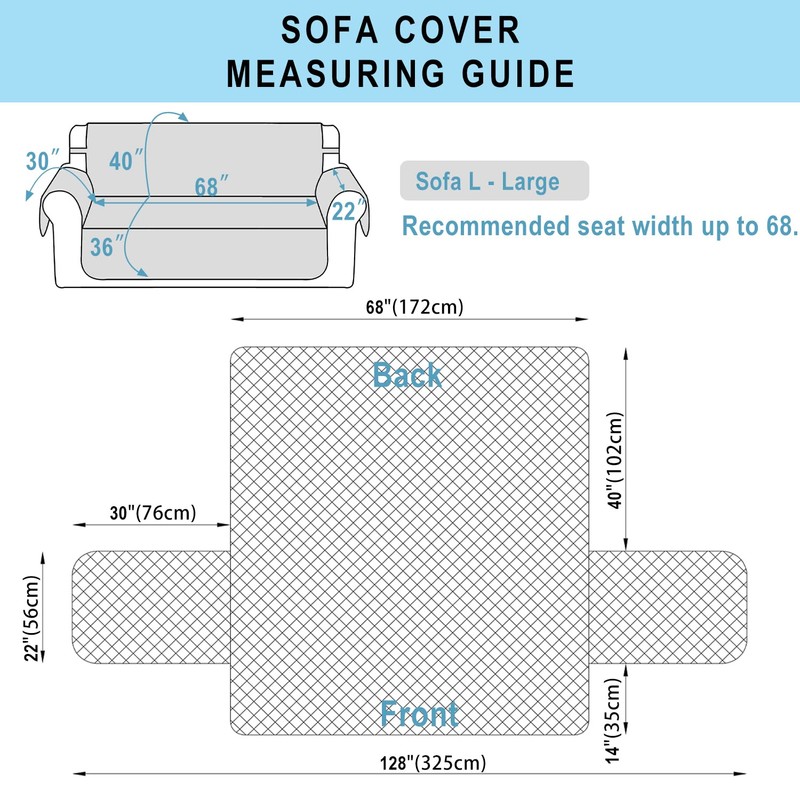 Luxshare Home Reversible Sofa Covers Couch Cover Furniture Protector for