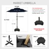 wikiwiki 10FT 3Tiers Solar LED Patio Umbrella with Base, Sturdy