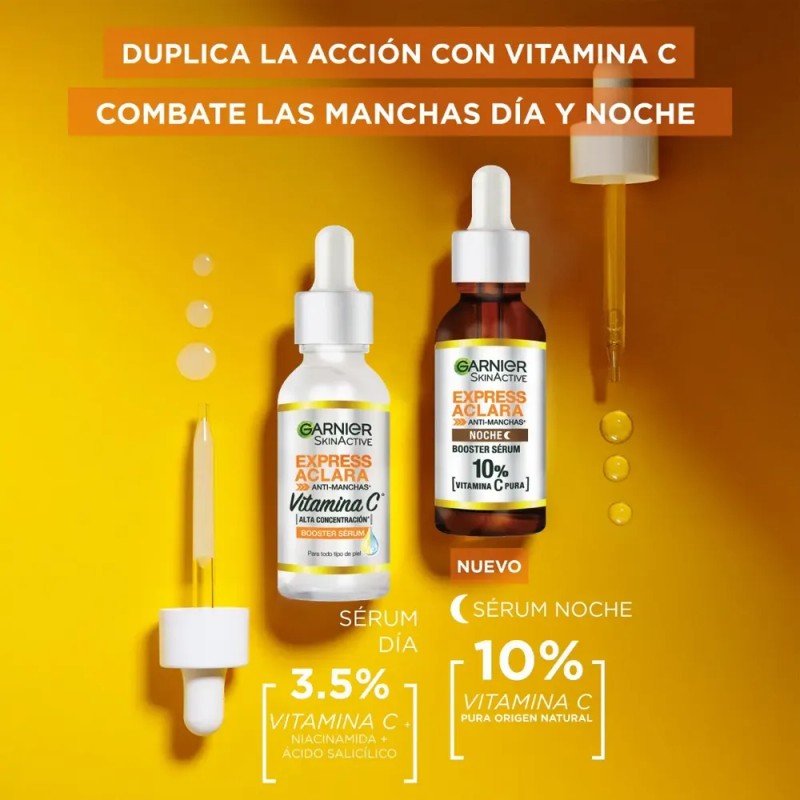 Garnier Exp. Aclara Sérum Noche Antimanchas Vitamina C Pura