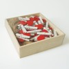 LWR Craft Wooden Mini White Red Heart with Clothespins 48pcs