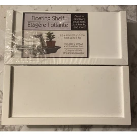 Greenbrier International Small White Floating Shelf PVC Plastic and Hanging Hardware Holds 2 X $13.99