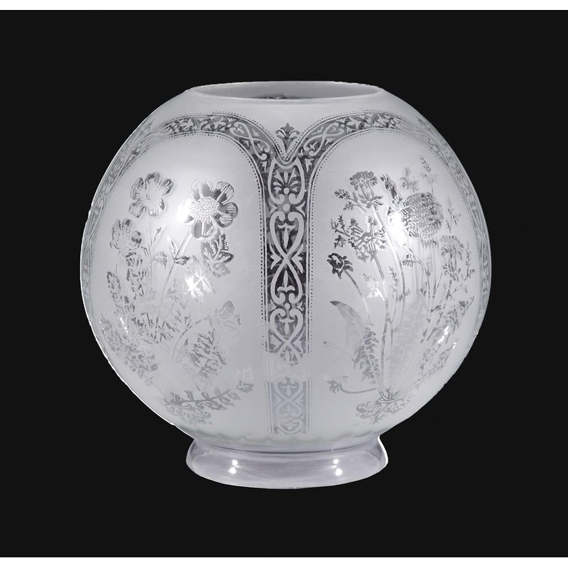 B&P Lamp® Supply 8" Five-Scene Clear & Etched Glass Gas